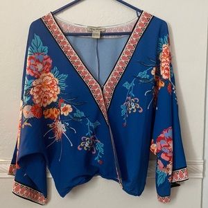 Flying Tomato Boho Floral Print Wide Sleeve Large